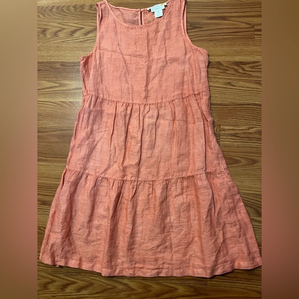 C&C California 100% Linen dress in Coral. Boho tropical dress